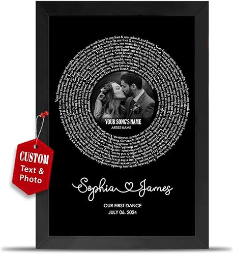 Miniatura 13 de NAREDA Lienzo de boda personalizado, letrero de boda retro de los años 70, letrero de aniversario, regalo personalizado para el día de San Valentín,