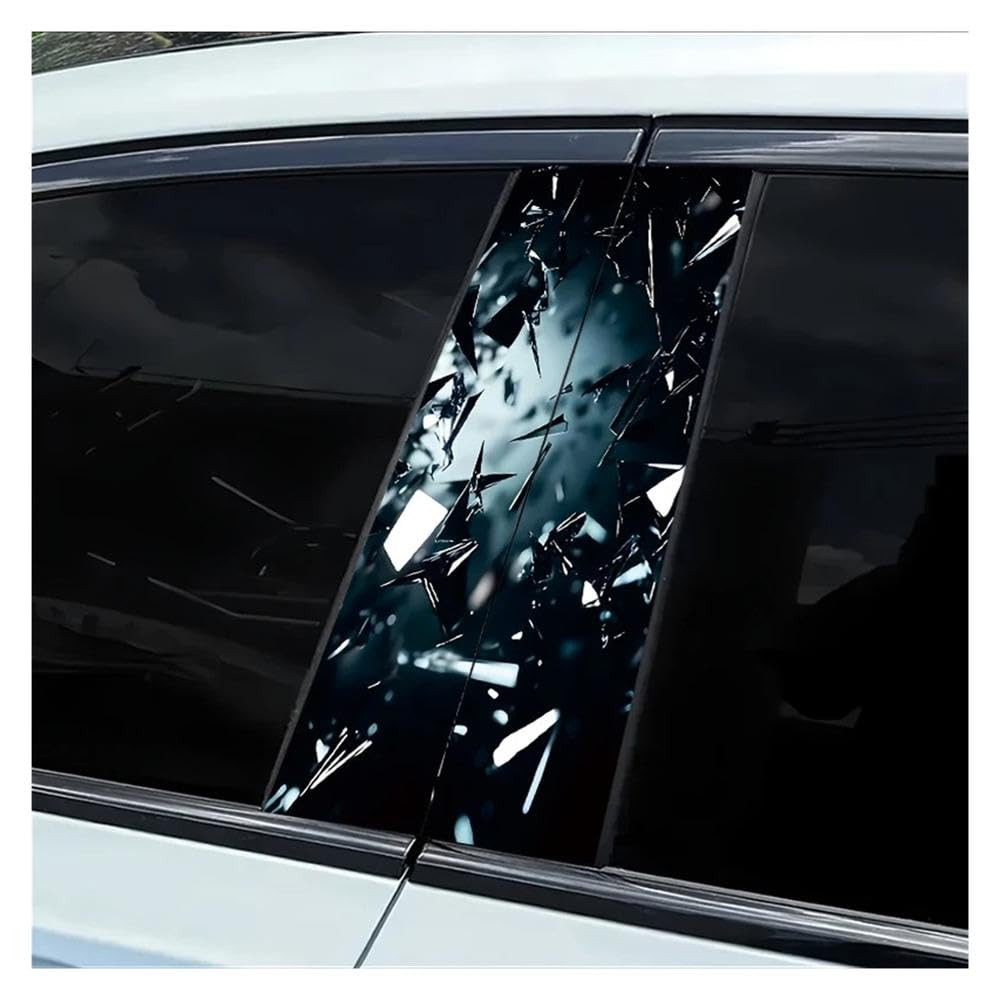 Auto Accessory 2 Pieces of Car Center Column Decal Broken Glass Smooth Material Protection Film
