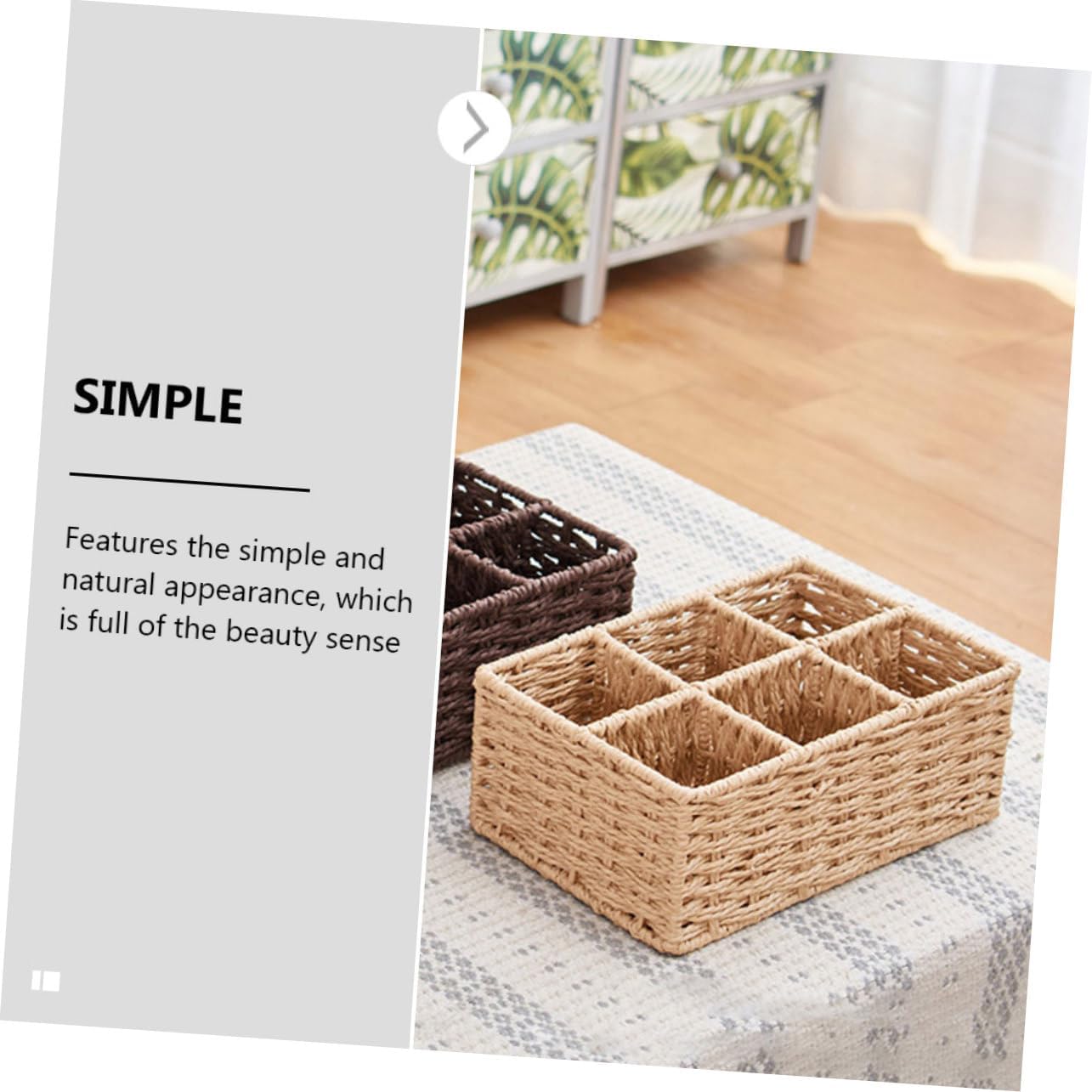 Handmade Decorative Woven Basket Home Organization for Makeup Condiments Bathroom Kitchen Bedroom
