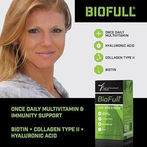 Miniatura 4 de BioFull Uñas para el cabello y la piel, vitaminas de biotina para cabello, piel y uñas, suplemento de biotina y colágeno para mujeres y hombres