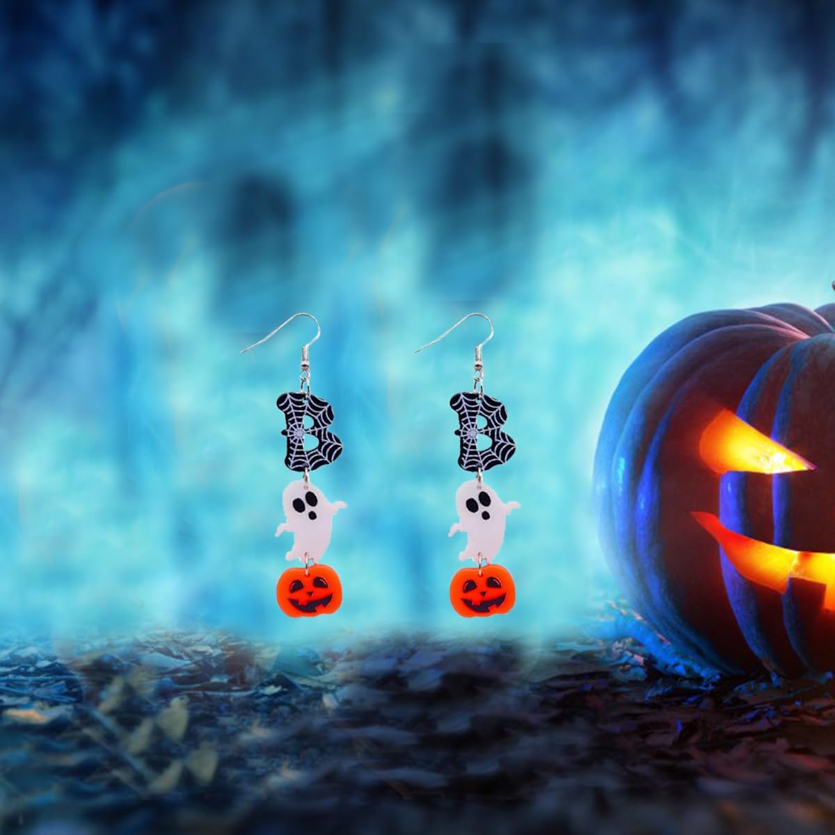 Halloween Acrylic Earrings Witch Bat Ghost Pumpkin Earrings Scary Funny Halloween Earrings Cosplay Party Supplies Favors Gifts for Women - Image 5