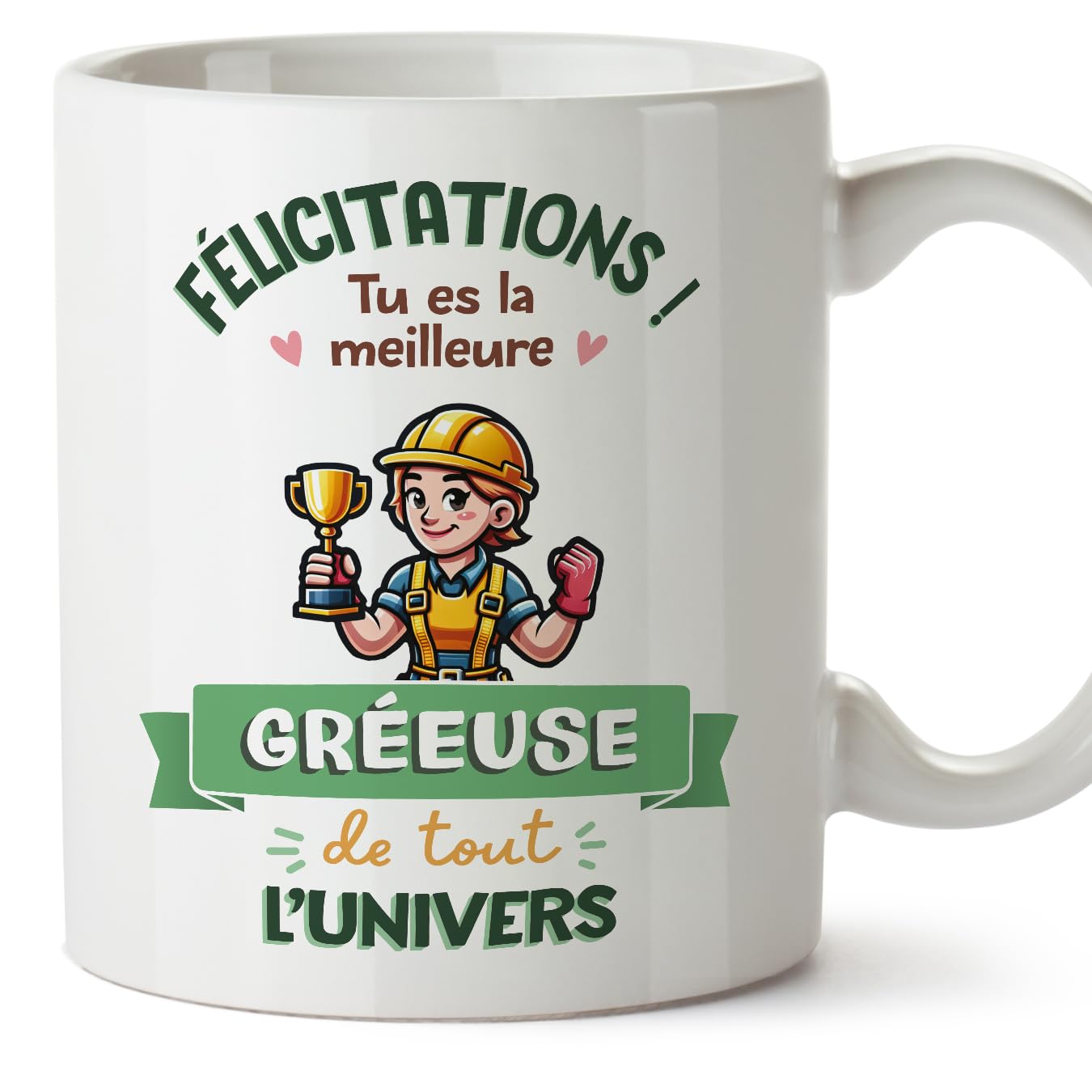 MUGFFINS Rigger Woman Mug - in French - Meilleur Univers Trophée - Funny Gift for Colleagues - Ceramic 11oz Mug — image 1