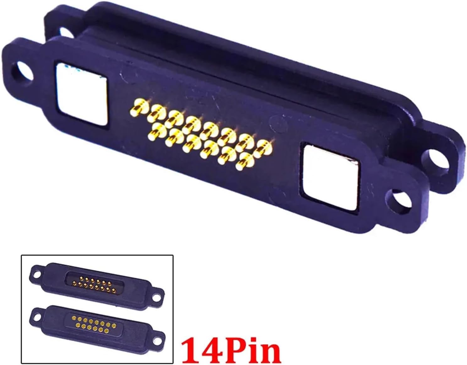 2pcs 13/14/15/16/17/18/19/20Pin Waterproof Magnetic Connector 2A Male Female Spring Loaded DC Power Socket with Screw Holes(19Pin)