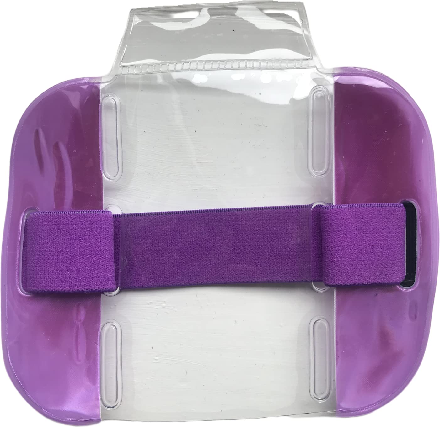 High Visibility Purple Reflective Armband ID Card Badge Holder with Adjustable Elastic Band - for Work ID or Ski Pass - by PAC Supplies Global