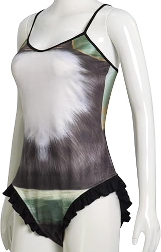 Miniatura 2 de Traje de baño de gatito Softpaws para mujer, gatito con botas, conjunto de bikini de gatito, pata blanda, traje de baño de playa (gatito, patatas