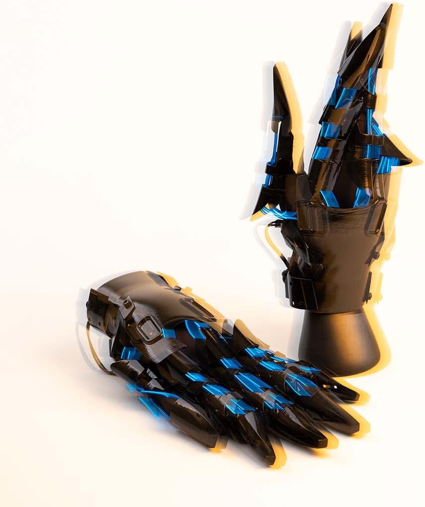 Punk Gloves Cosplay Gloves, Glowing Mechanical Gloves Cosplay Outfit Christmas Halloween Gifts-Product Design Duration 15-25 days