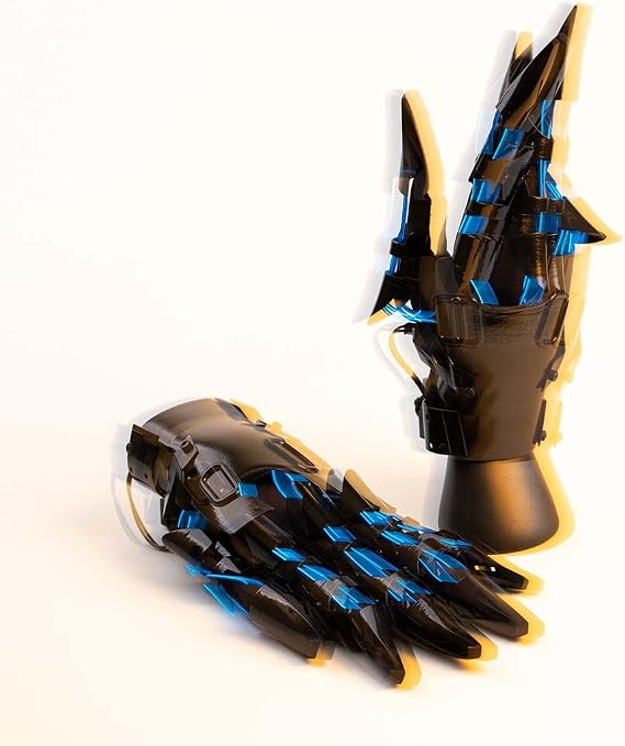 FuturePunk Gloves Armor, Sci-Fi Punk Mechanical Hand Armor with Light Cosplay Props for Men Women