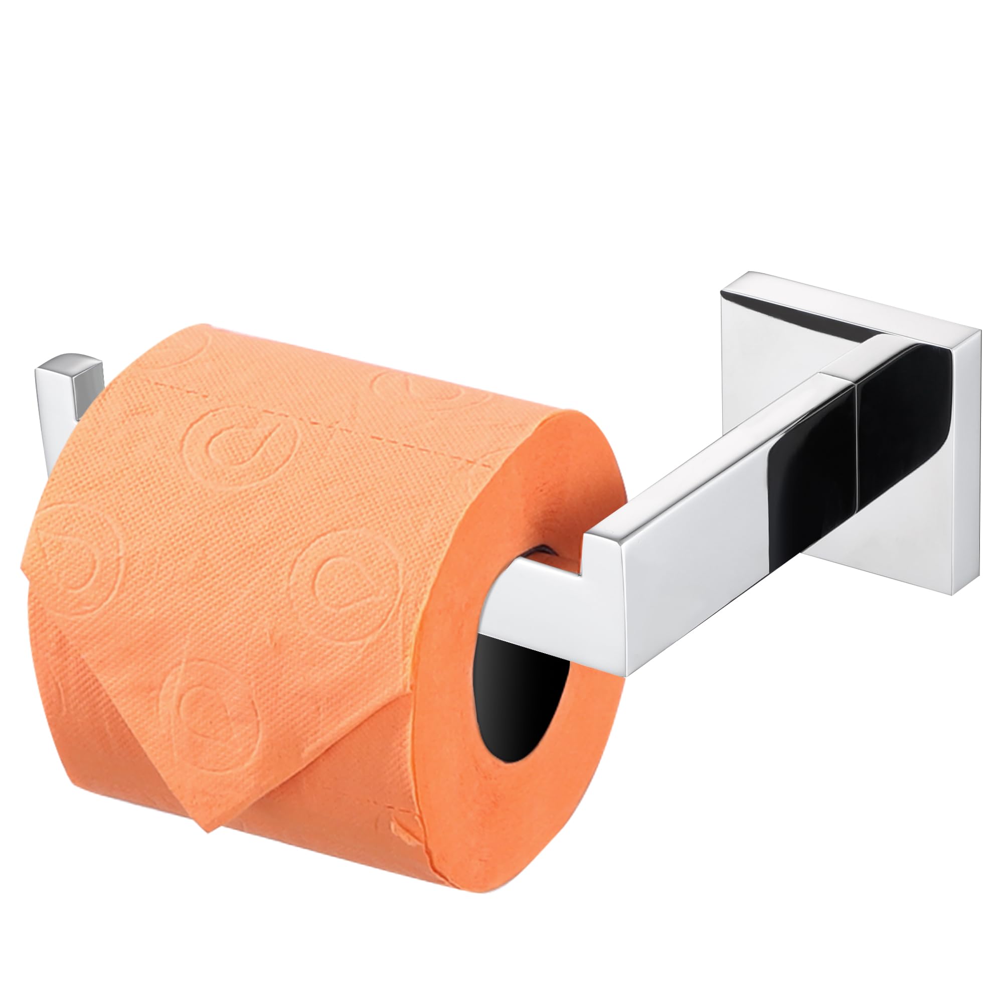 LANC Chrome Toilet Paper Holder, Bathroom Silver Toilet Paper Roll Holder Wall Mount for Kitchen Washroom Modern TP Tissue Holder Dispenser Rustproof Stainless Steel Polished Left, A8807CP-LF