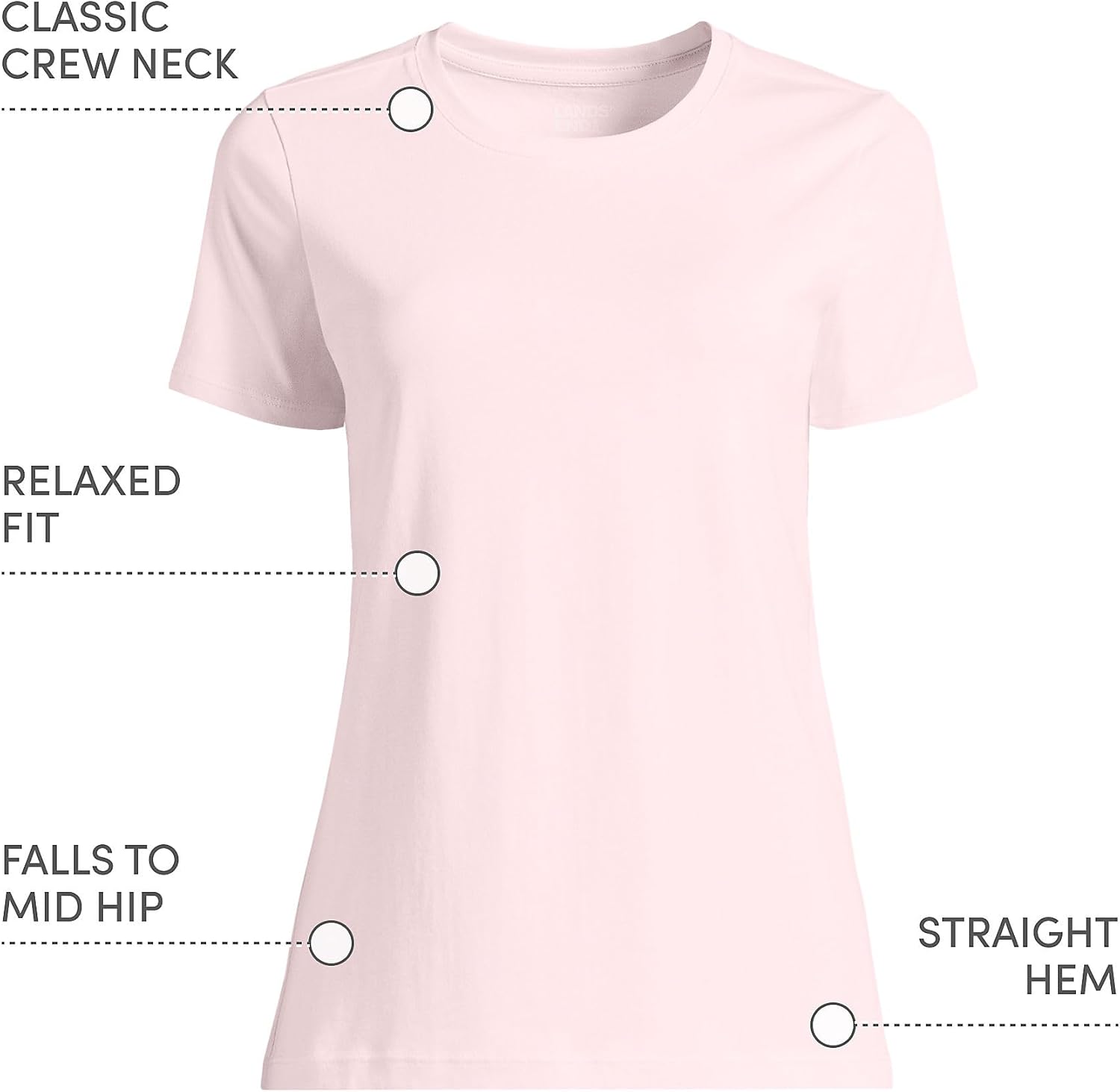 Lands' End Women's Relaxed American-Grown Supima Cotton Crew Neck T-Shirt - Image 4