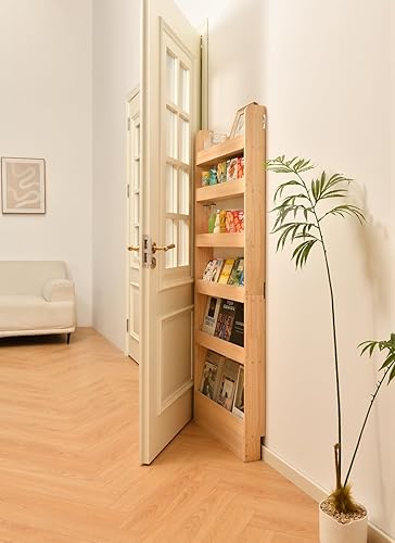Miniatura 3 de Heehee Estantería de madera maciza Librero Estante de libros Organizador para libros, Estantería de almacenamiento de juguetes Estante de pared para