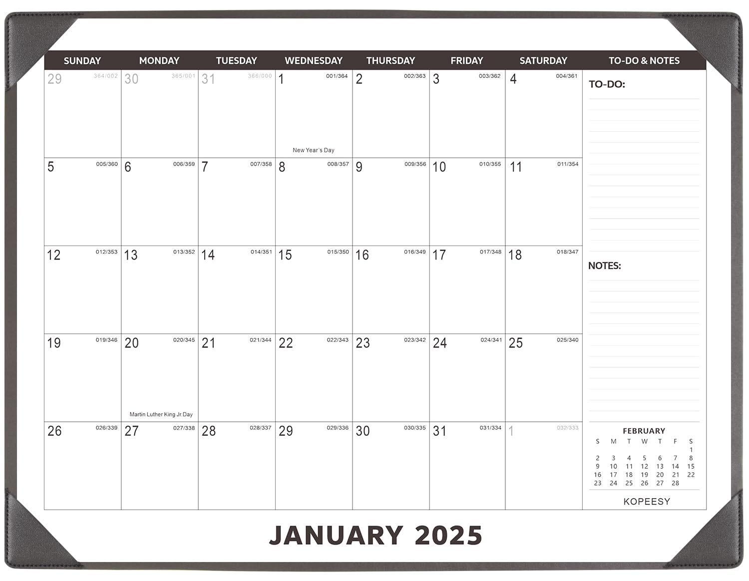 Large Desk Calendar 2025-2026 with Desktop Mat, KOPEESY 22" x 17" Desk Top Calendar 18 Month From Now to March 2026, Office Supplies Desk Blotter Calendar for Home School and Office