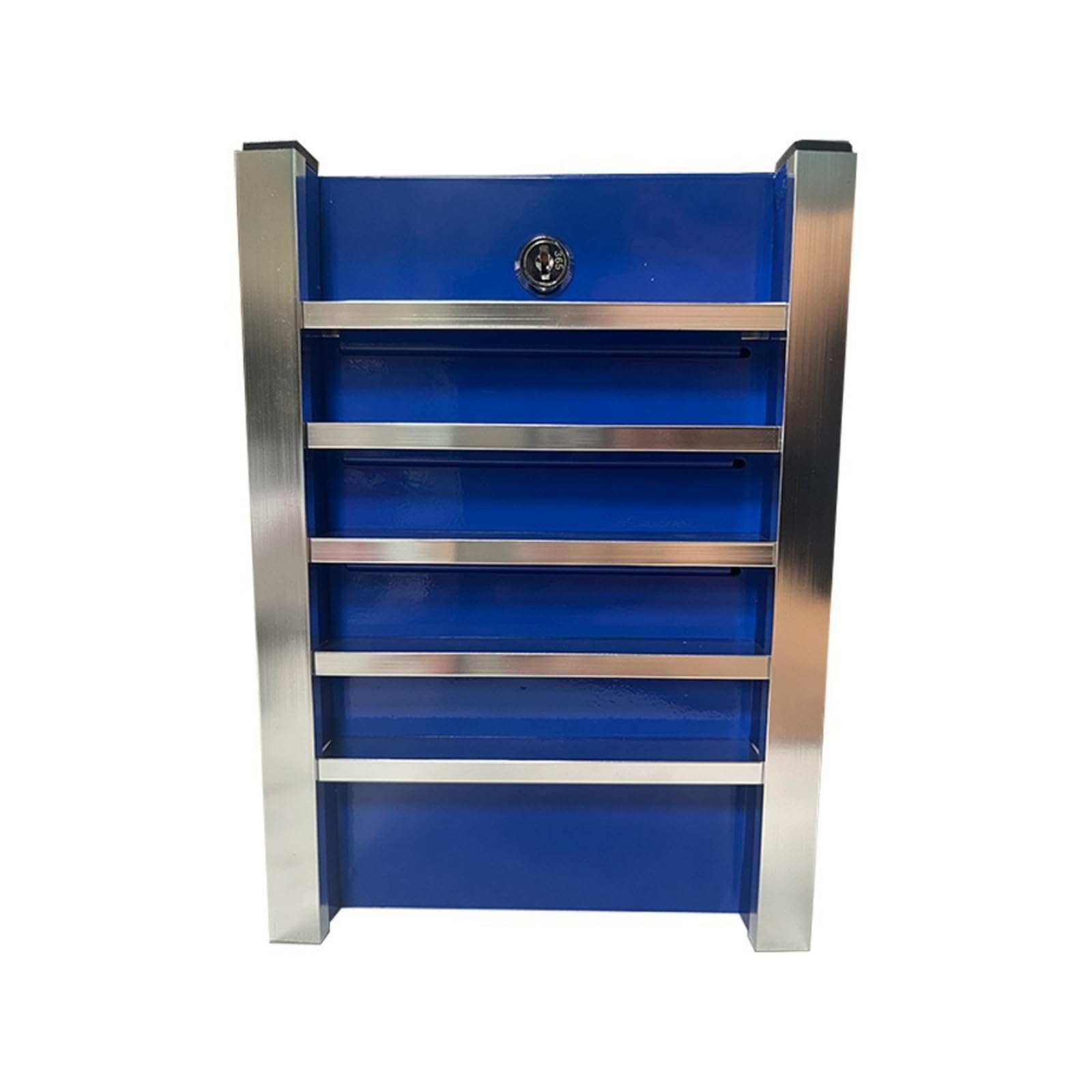 Tirelire en Métal Robuste Tirelire avec Clé Compacte Caisse avec Poignée pour Adultes, Adolescents, Bleu
