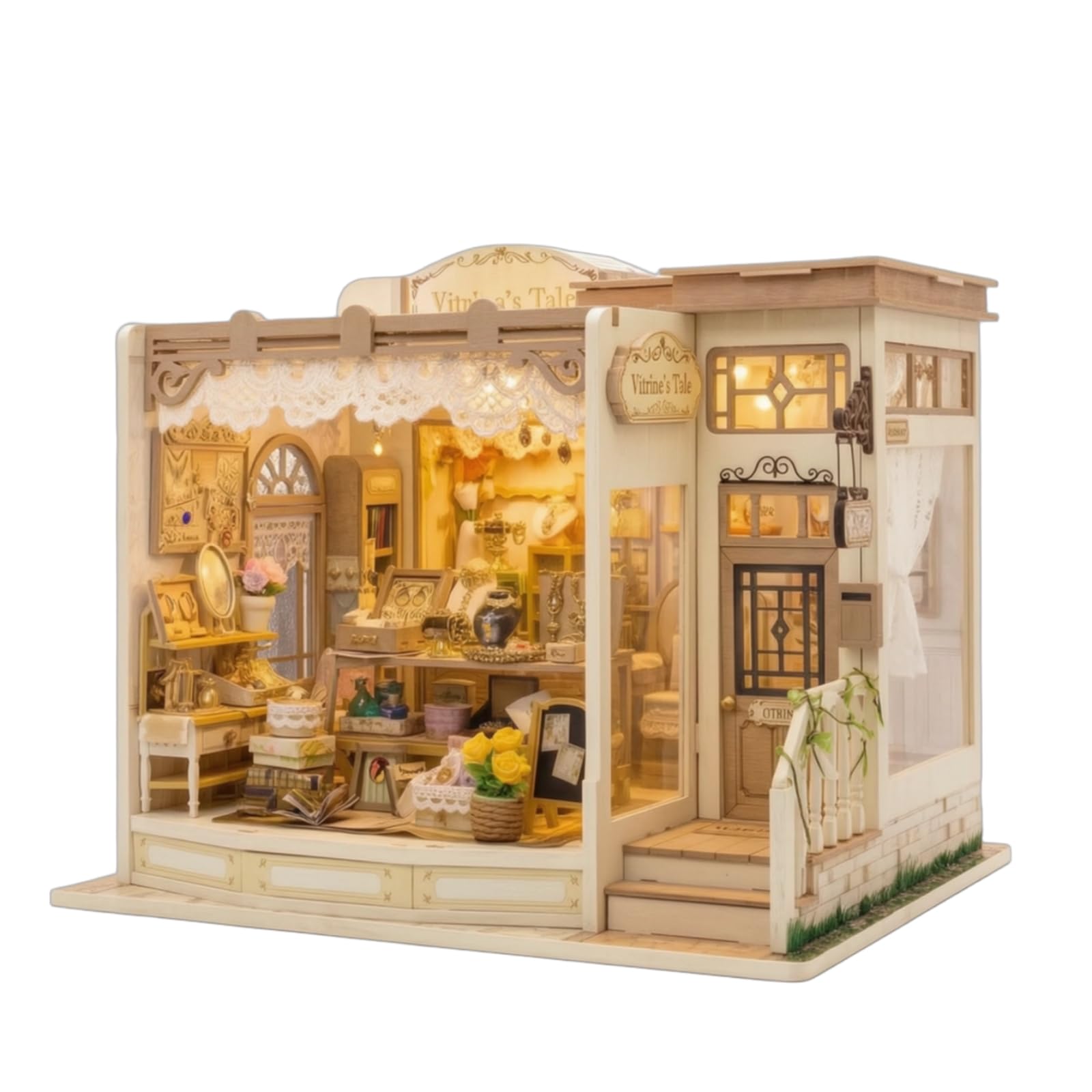 Miniatur-Schmuckladen detailgetreu Schmuckgeschäft-Modellbausatz kompakt Modellhaus für Sammler, Regal
