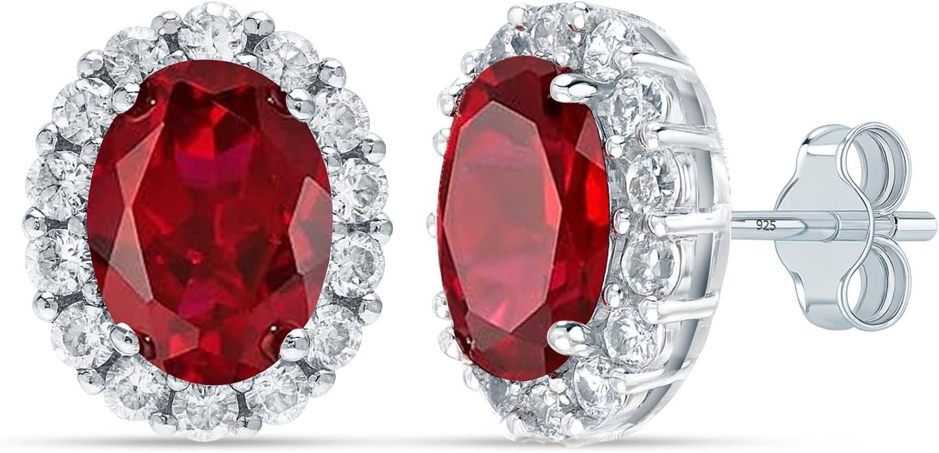 LeCalla 925 Sterling Silver Cubic Zirconia Stud Earrings for Women | Classic CZ Silver Earrings Jewelry | Birthday Anniversary Valentine’s Day Gift for Her, Wife, Mom