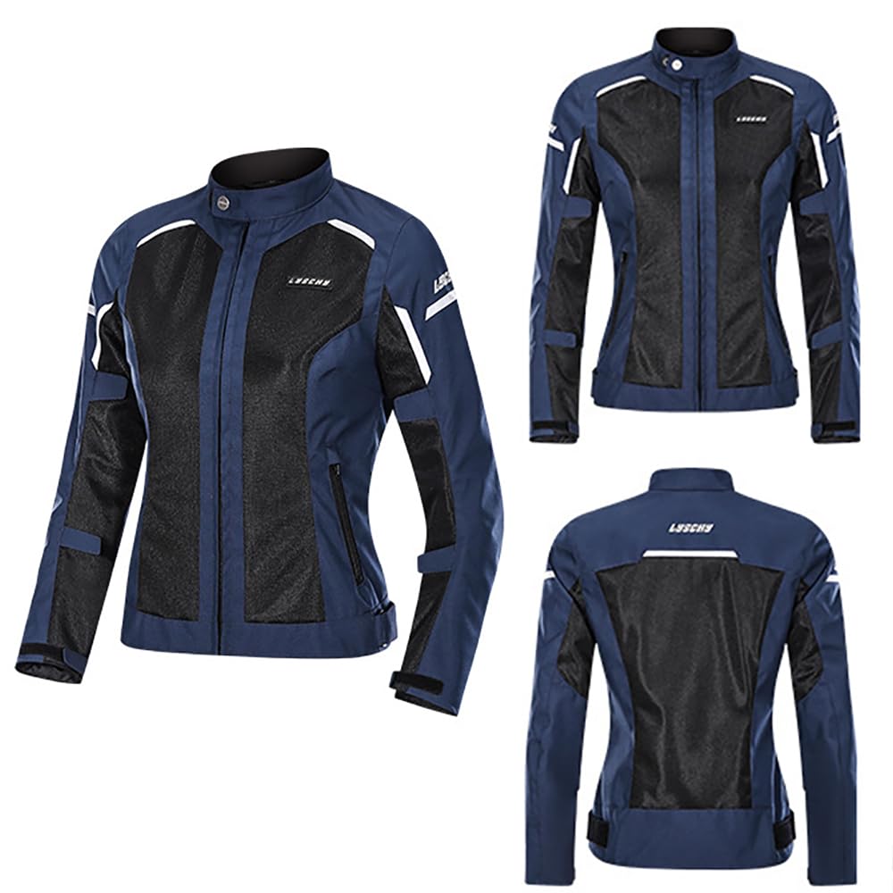Damska kurtka motocyklowa z 7 ochraniaczami, oddychająca siatka, wiatroszczelna, odblaskowa, krój slim fit, tekstylny, kurtka motocyklowa, kurtka ochronna, kombinezon motocyklowy