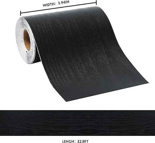 Miniatura 6 de Borde negro de 32 pies para despegar y pegar, borde de madera negra, extraíble, impermeable, marco de espejo de baño (negro, 3.93 pulgadas x 32.8