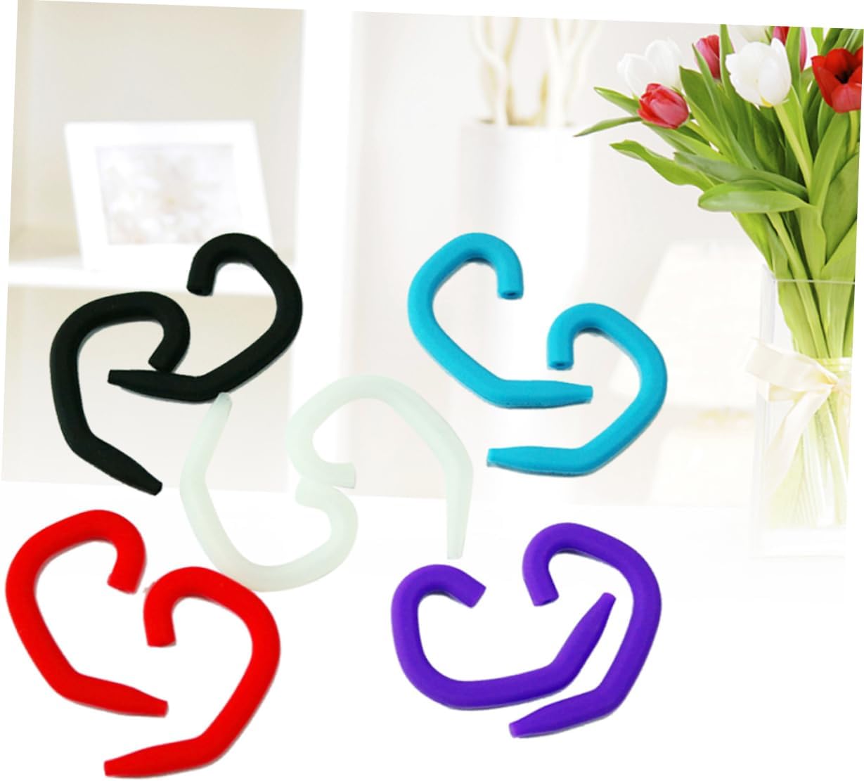 SHINEOFI 16pairs Protective Silicone Ear Hooks for Mask Rope Comfortable Soft and Sturdy Clips for Earphones Random Color