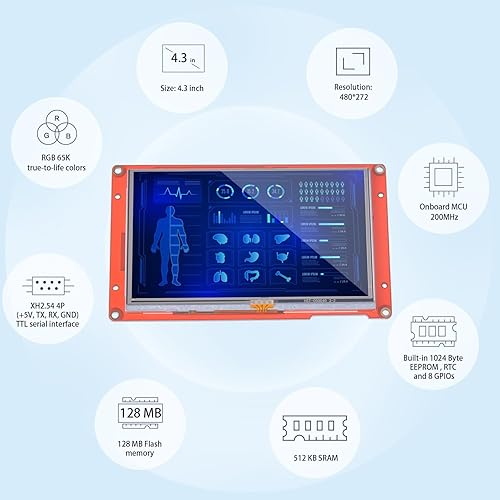 Miniatura 37 de Nextion Pantalla táctil resistiva LCD-TFT LCD-TFT de 10.1 ″ NX1060P101-011R-I 1024 * 600, ampliamente utilizado en dispositivos inteligentes IoT