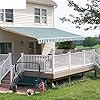   Diensweek-12x10-Patio-Awning-Retractable-Fully-Assembled-Manual-Commercial-Grade-Quality-100-280G-Ployester-Window-Door-Sunshade-Shelter-Deck-Canopy-Balcony-P100-Series-GreenWhite-Stripes