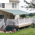 Diensweek Patio Awning Retractable 12’x10′, Fully Assembled Manual Commercial Grade – Quality 100% 280G Ployester Window…