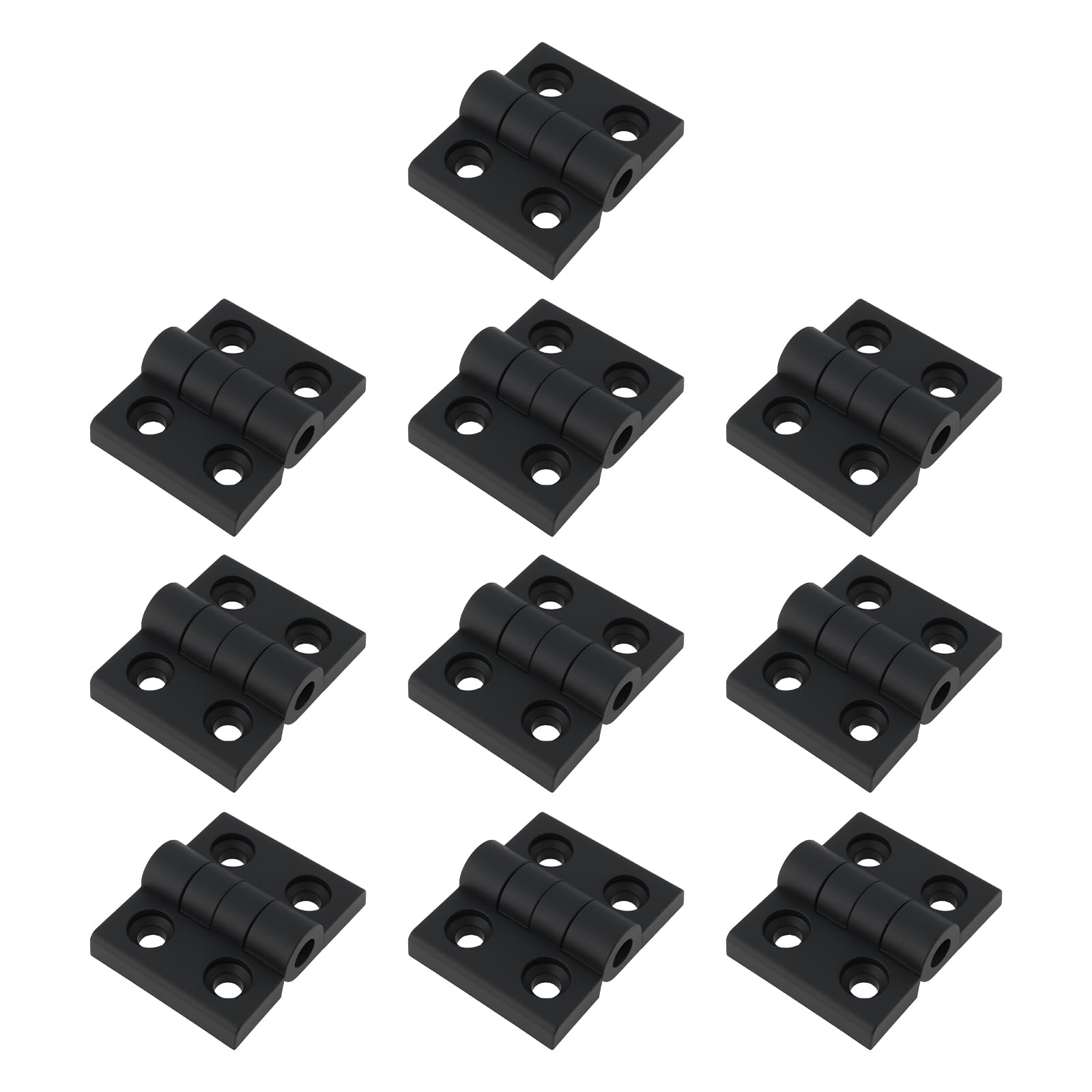 ECSiNG 10Pcs Nylon Plastic Hinge 57x46x8mm for Motorhome Caravan Tool Boxes Black