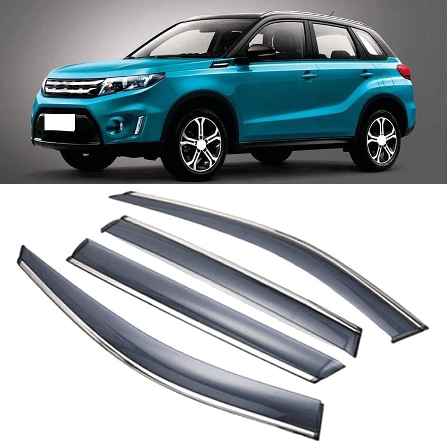 PANXUC Car Wind Deflectors for Suzuki Vitara 2007-2015, Side Window Wind Rain Deflector Window Visor Sun Rain Guard Smoke Guards
