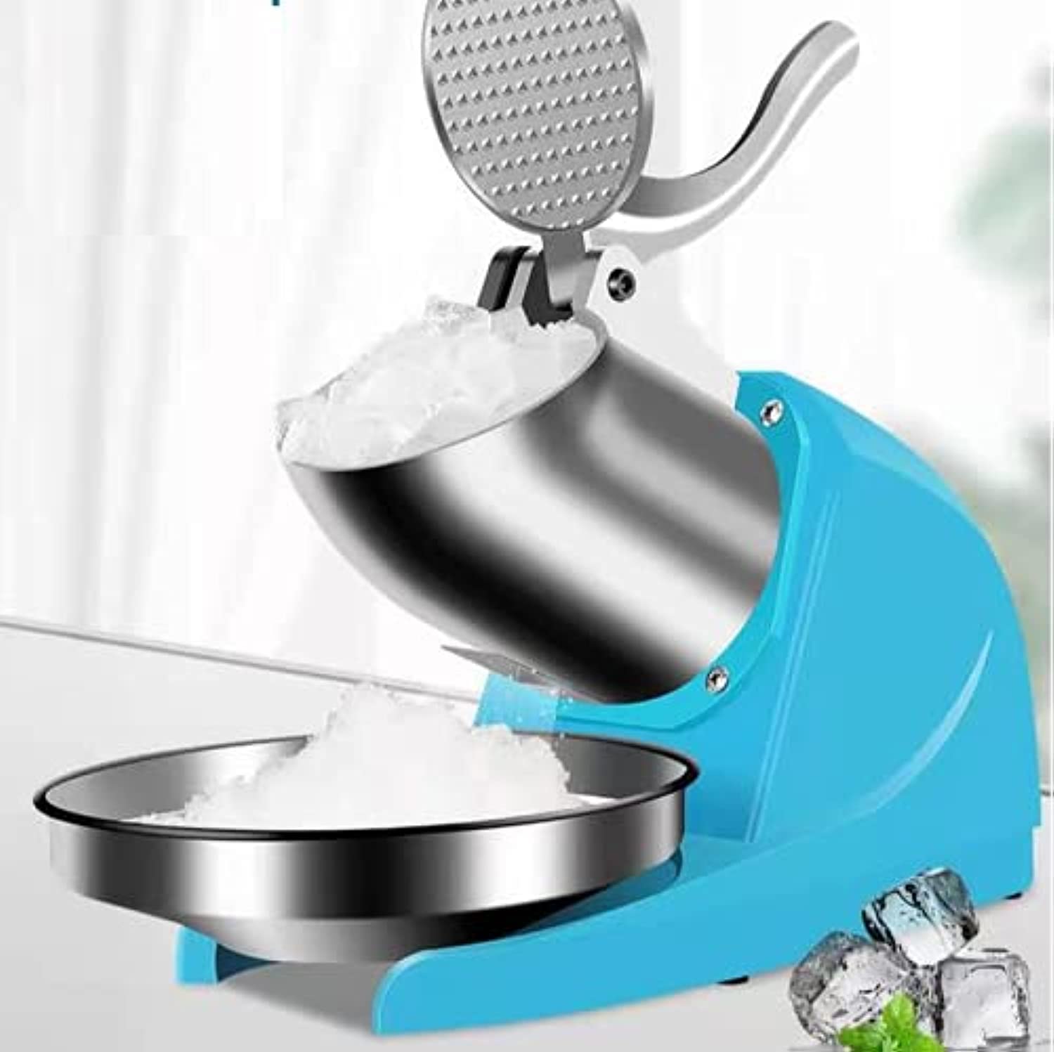 RRHThree Blade Electric Ice Shaver Crusher Machine Stainless Steel Snow Cone Maker for Ice Cream Cold Drinks, Fruit Dessert and Cocktail 100Kg Per Hour