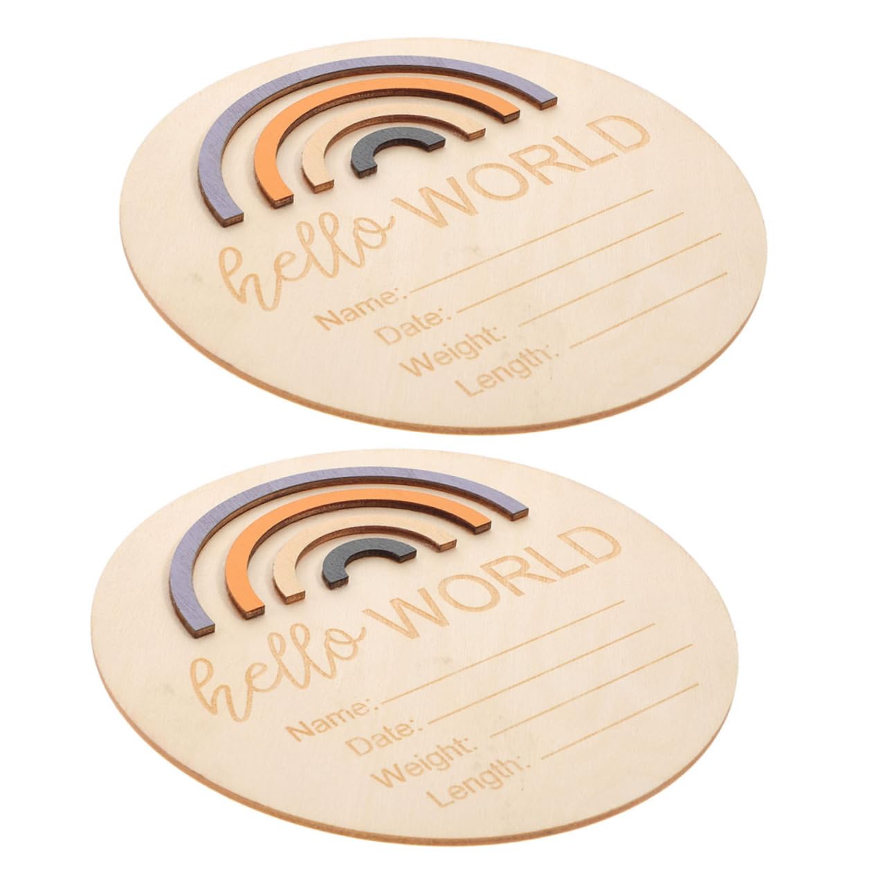 ULDIGI Wooden Baby Month Cards Announcement Board Round Newborn Name Sign Name Announcement Sign for Shower Decor