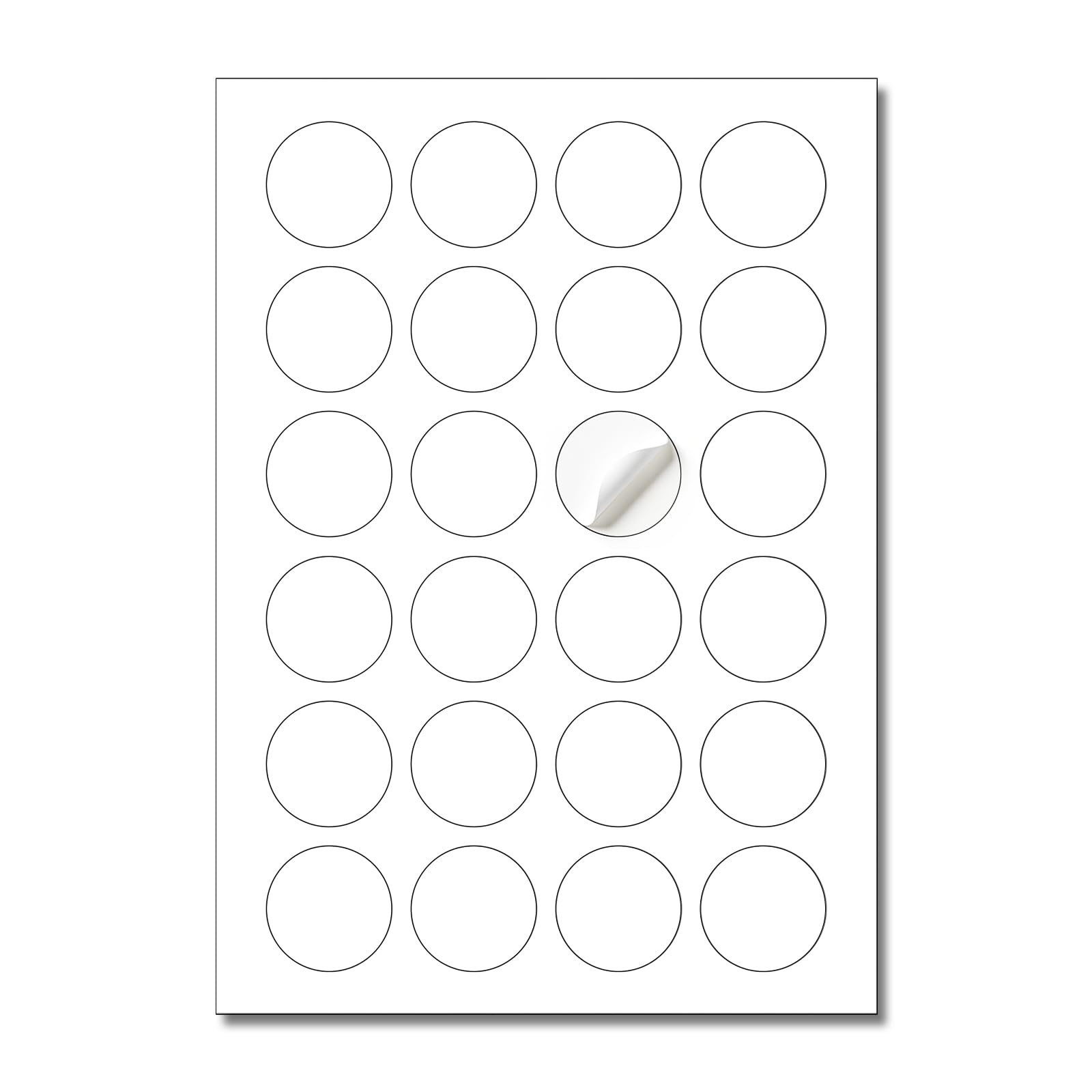 L LIKED 40mm Round Sticker Labels – 24 per Sheet, 25 Sheets (600 Labels), White Permanent Matt Finish. for Laser & Inkjet Printers. Multipurpose for Bottles, Jars & Crafts.