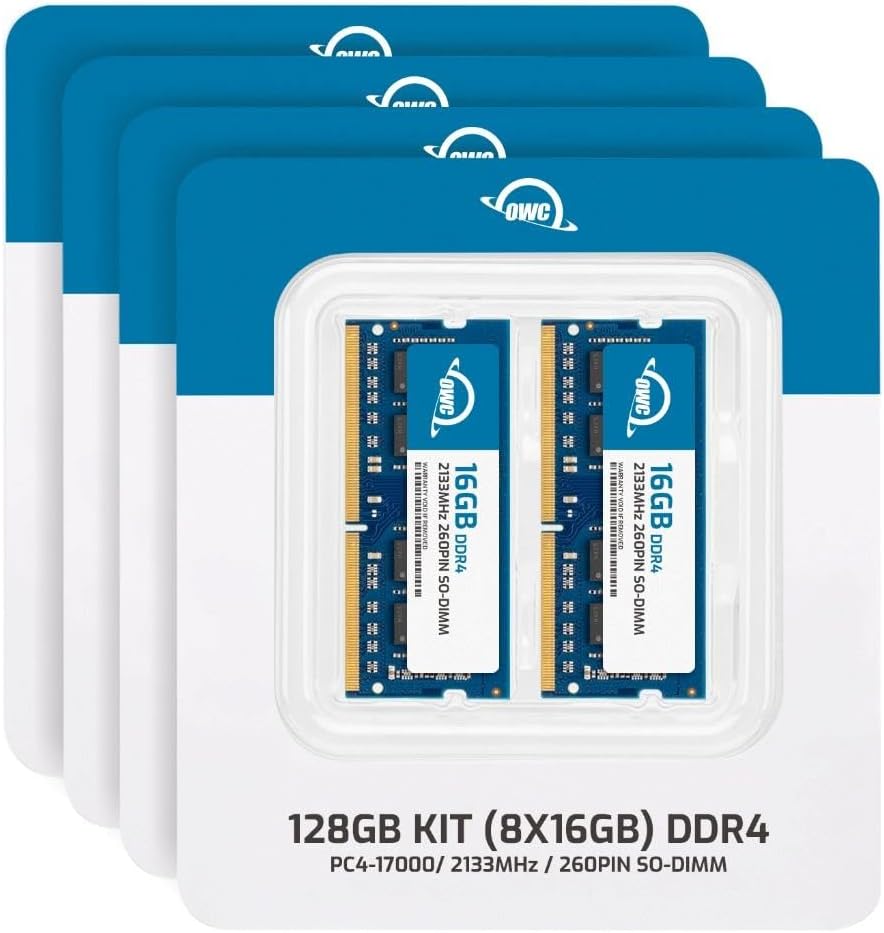 OWC 128GB (8x16GB) DDR4 2133MHZ PC4-17000 CL15 2RX8 Non-ECC SODIMM 1.2V 260-pin Laptop Notebook Memory RAM Upgrade Module