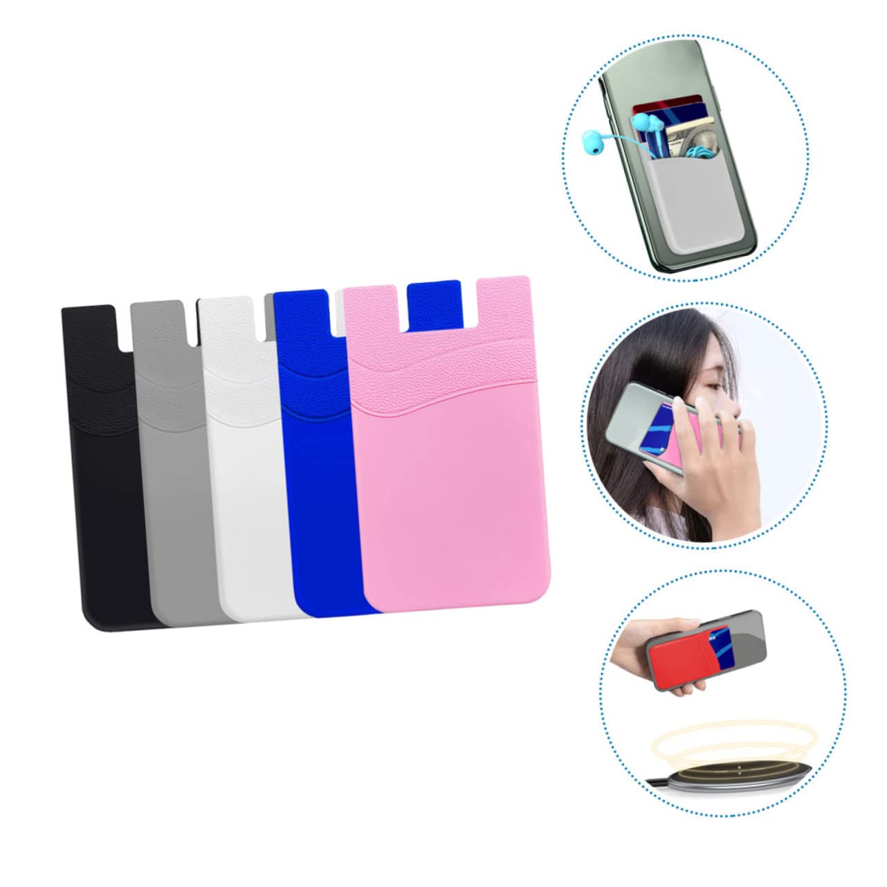 Hemobllo 10pezzi Porta Carte Adesivo Per Smartphone Portafoglio Pratico Per Cellulare Antiscivolo e Creativo Adatto Tutti Modelli Di Telefono