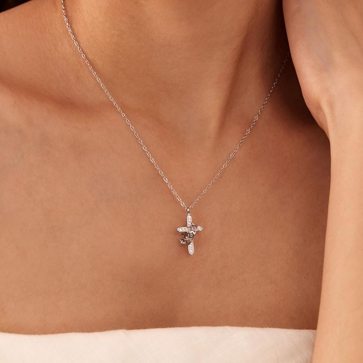 DASIQI Timeless Cross with Crown Pendant Necklace for Women | Hypoallergenic Titanium Steel Chain | Adjustable 16"+2" Zirconia-Studded Elegance Christian Religious Gifts Faith Jewelry Gold & Silver
