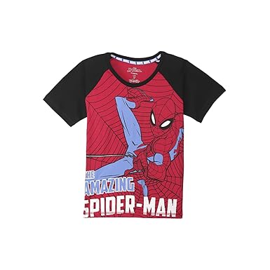 Kidsville Spiderman Bright Red Boys Regular Fit T-Shirt