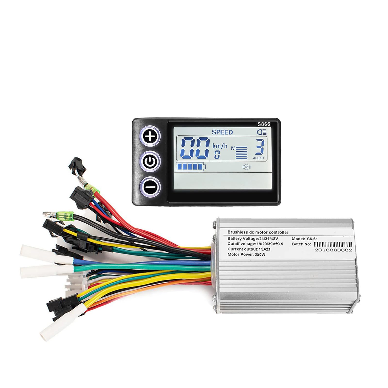 Kunray Contrôleur de Moteur brushless 24-48 V avec Affichage LCD - Contrôleur de vélo électrique Double Mode 24 V 17 A - pour vélo électrique - Kit de contrôleur sans balais