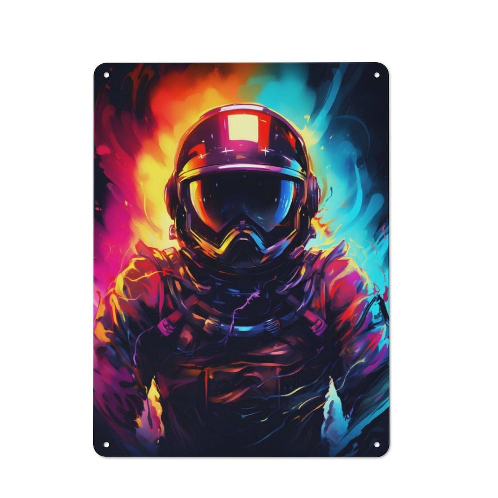 Junmoney Surreal Astronaut Deco Retro-Style Metal Plaque 40X30cm For Garage Or Workshop, For Garage, Workshop And Man Cave Decoration