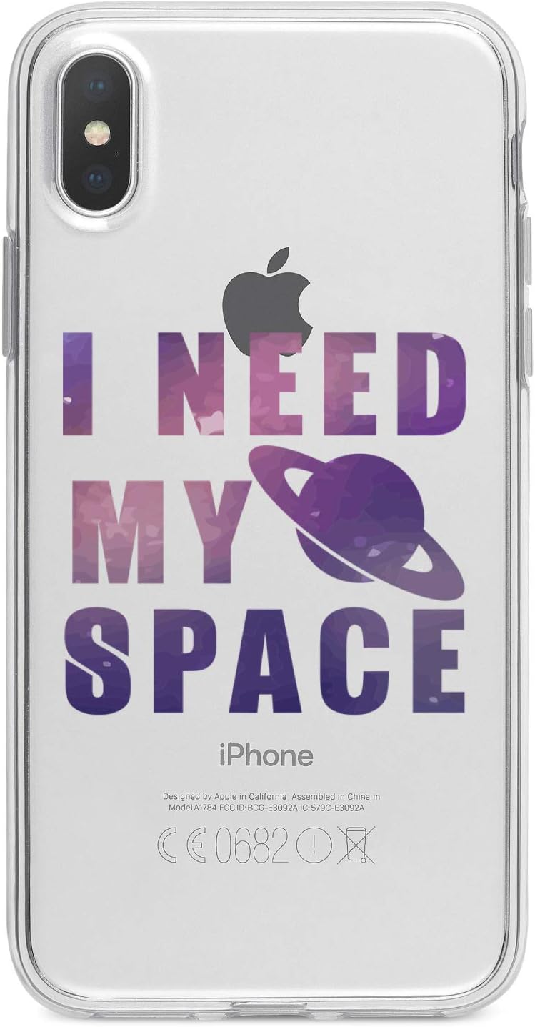 DistinctInk Clear Shockproof Hybrid Case for iPhone 13 (6.1" Screen) - TPU Bumper, Acrylic Back, Screen Protector Included - Astronomy