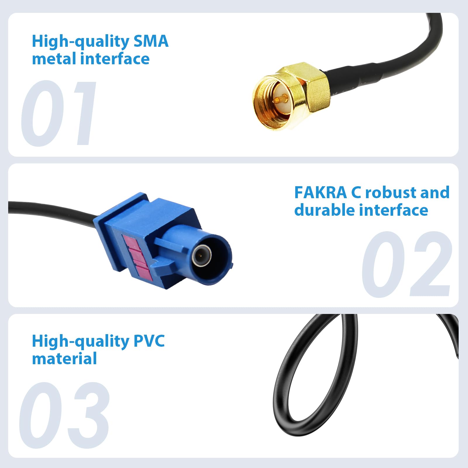 Cavo Adattatore Antenna GPS Auto, Adattatore Fakra C a SMA, Connettore SMA Maschio a Fakra C Femmina, Cavo Coassiale RG174, 15 cm