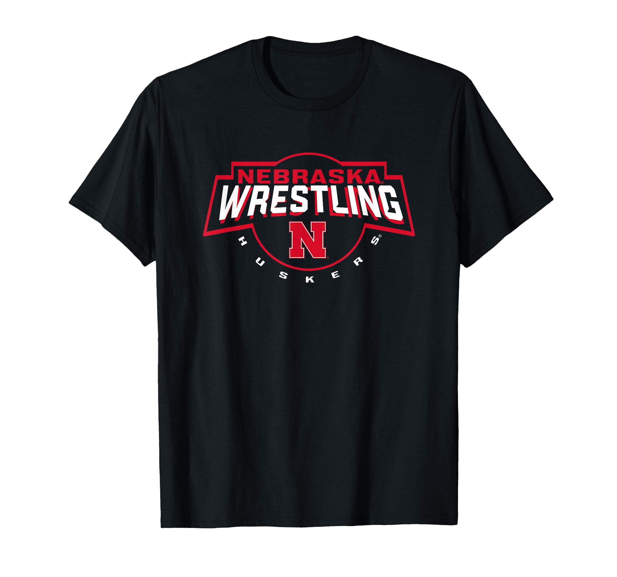 Elite Authentics Nebraska Cornhuskers Wrestling Pin Officially Licensed Black T-Shirt