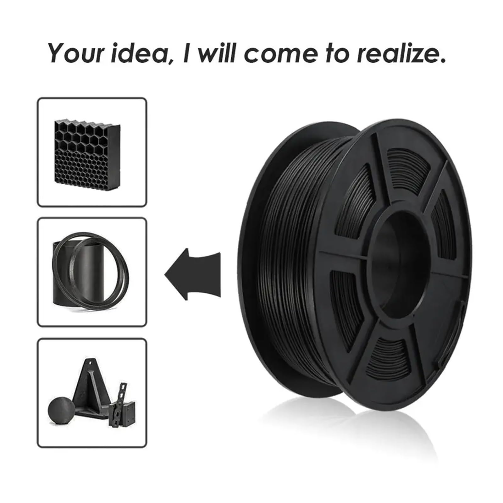 3D-Drucker-Filament PLA-Carbonfaser-Filament 1,75 mm 1 kg for 3D-Drucker, hohe Festigkeit, hohes Modul, hohe Steifigkeit, niedrige Dichte
