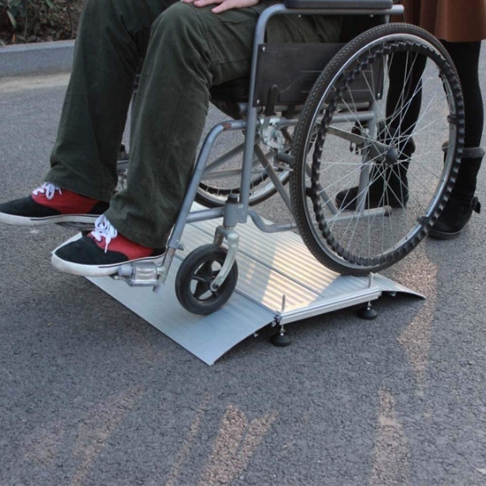 Rampa drzwiowa, przenośne rampy ułatwiające poruszanie się, aluminiowe rampy progowe dla wózków inwalidzkich, rampy dla niepełnosprawnych do drzwi wejściowych (102x74cm / 40x29in) (B)