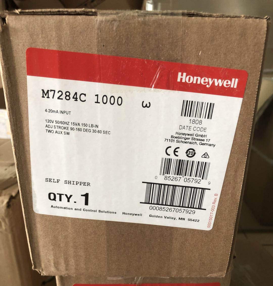 M7284C1000 150 lb-in, NSR Actuator, 4-20mA Control, 120V M7284C1000/U