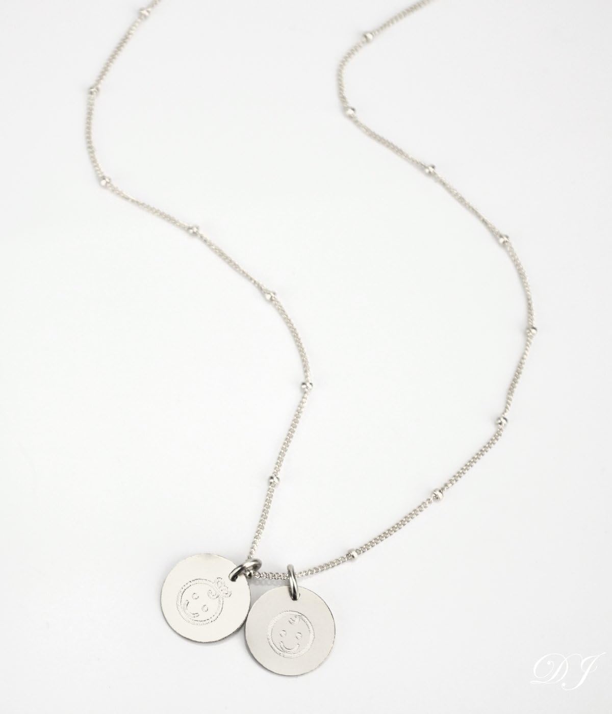 Boys and Girls Charm Necklace for Mom, Cute Kid Cartoon with Birthdate or Name [DS-KIDS]