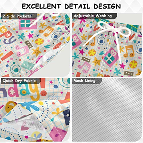 senya Boys Swim Trunks Quick Dry UPF 50+ Plaid Happy Birthday Beach Board Shorts Kids Bathing Suits Swimsuit3