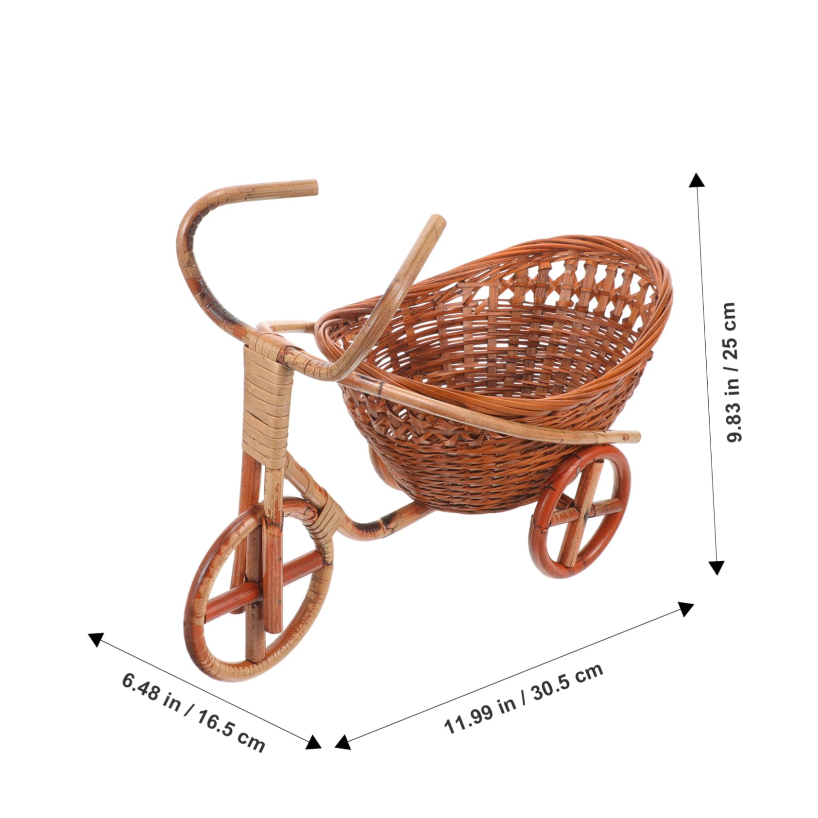 Alipis Woven Tricycle Shaped Basket Storage Basket for Snacks Candies Floral Decor for Showers Weddings Giving Craftsmanship Design