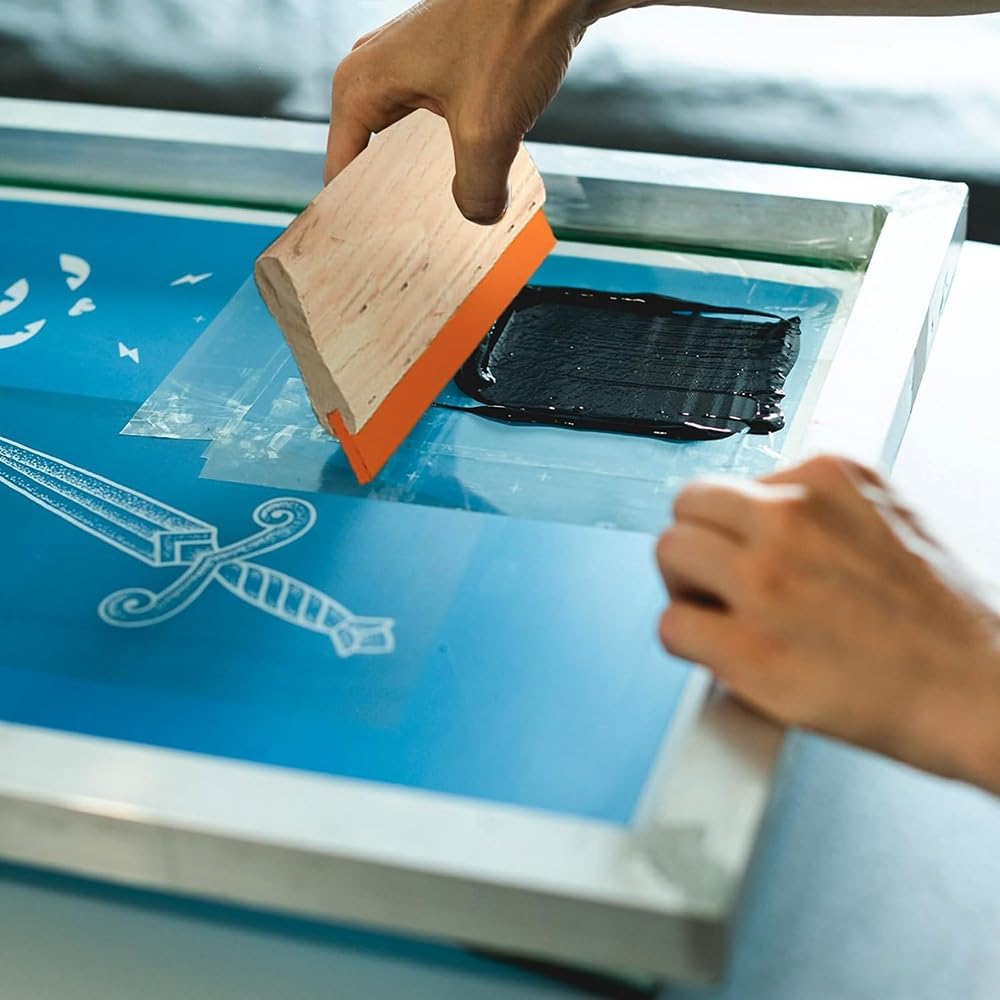 Zestaw do sitodruku A3/A4 1 szt. z aluminiową ramą i siatką 50-420 – zestaw do samodzielnego drukowania na koszulkach, papierze, plastiku i innych materiałach(A3kitsx140Tx350mesh)
