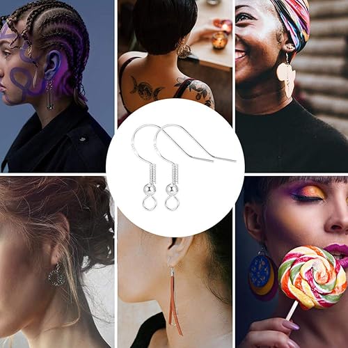 Miniatura 37 de Ganchos de oro para aretes, 80 piezas/40 pares, cables de oreja, 240 piezas hipoalergénicas de joyería con anillos de salto y tapones de silicona