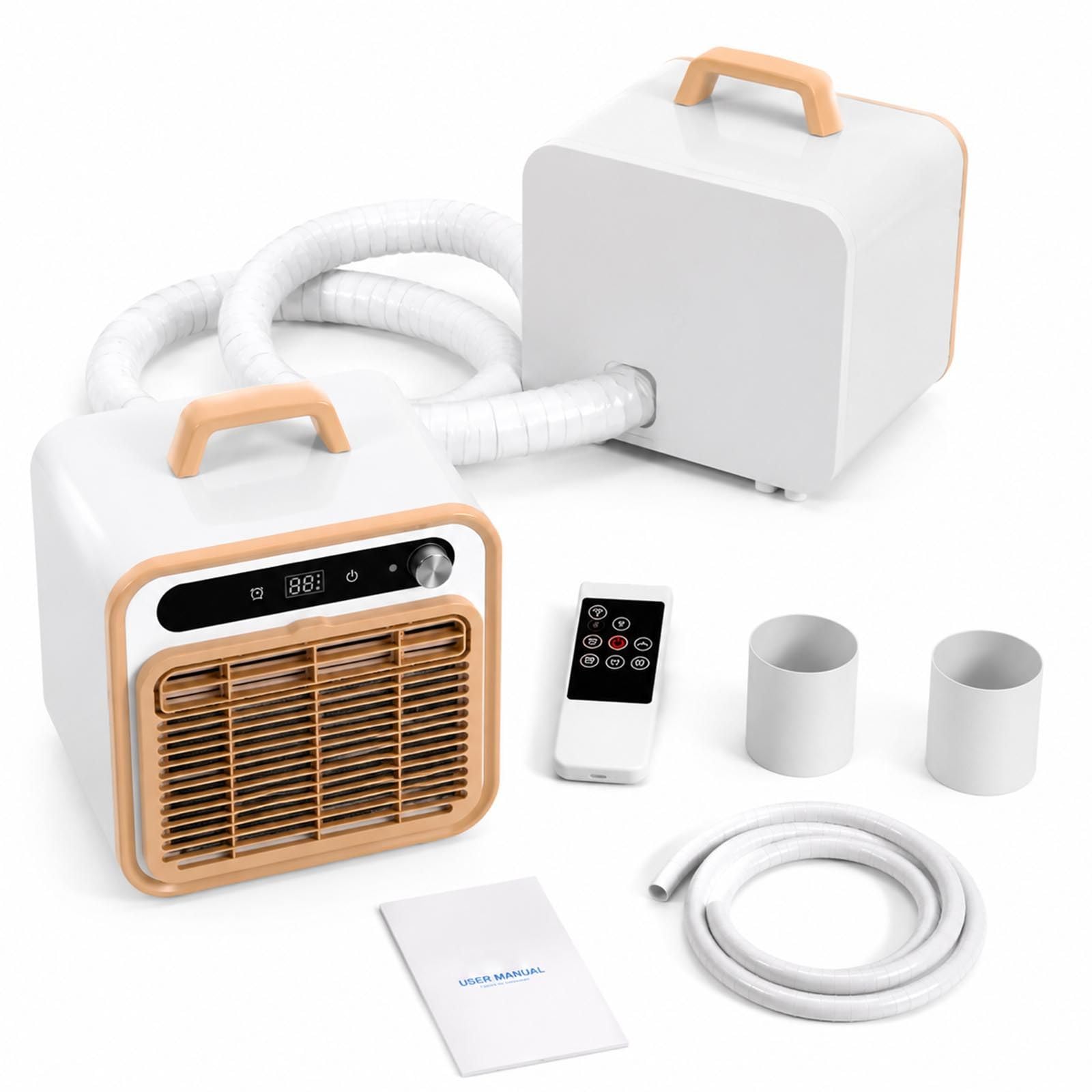 Sunseota Portable Mini Air Conditioner, split cooling system, 5000 BTU, quiet cooling, no window seal required, touch & remote control, timer function RotaryKnobVersion+Remotecontrol-2M