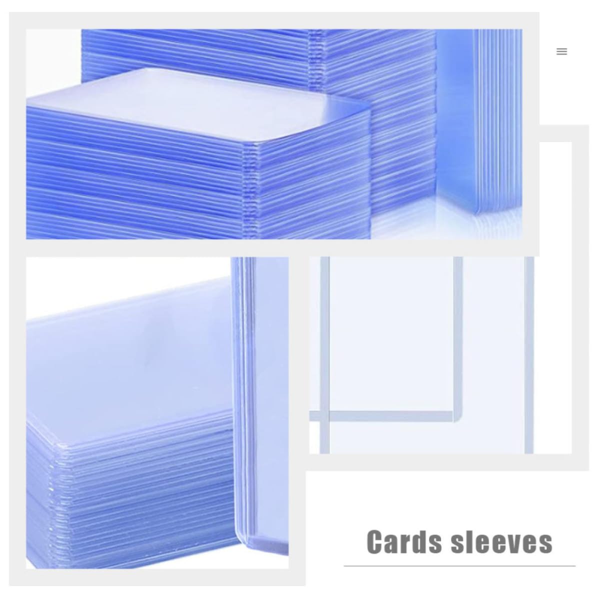 Bustine Protettive per Carte da Gioco 100 Pezzi in Pvc Trasparente Blu Leggere e Portatili per Proteggere Carte da Collezione