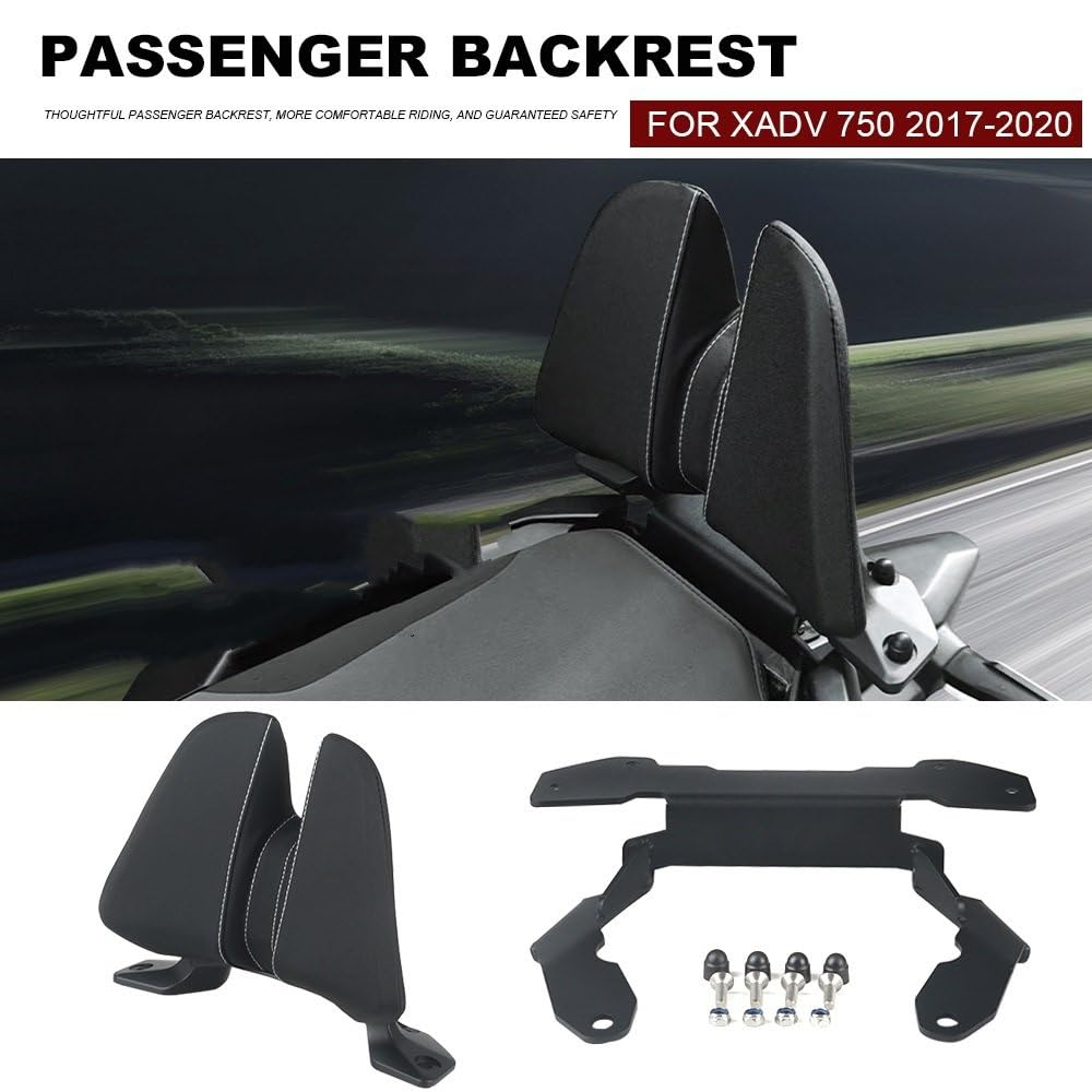 Reposabrazos Pasajero de Motocicleta Soporte de Ma Compatible con X-ADV 750 2017-2020 Asiento de Pasajero de Motocicleta Respaldo Trasero cojín de Respaldo