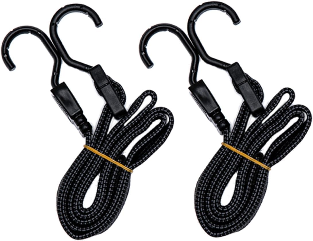 2pcs Elastic Bungee Cords with Hooks Cargo Tightening Straps for Kayak Bicycle Motorcycle Load Securing Prevent Falling Binding Tool